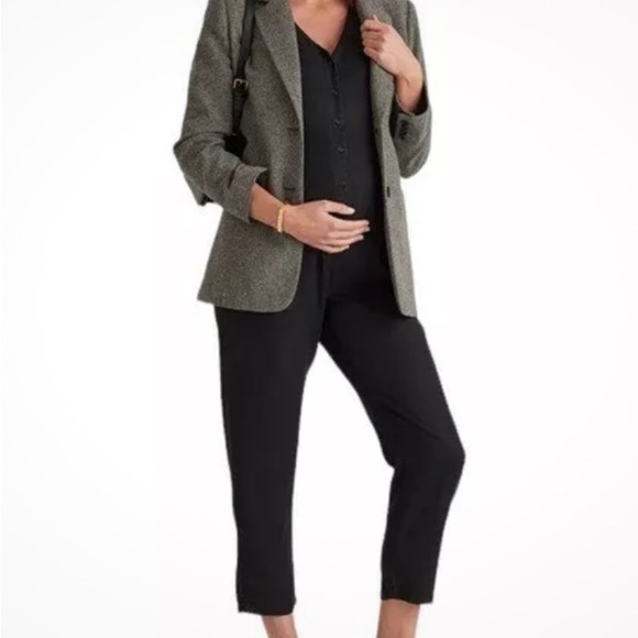 Quince Pants - Quince Maternity Tencel Stretch Black Jumpsuit Sz M #37